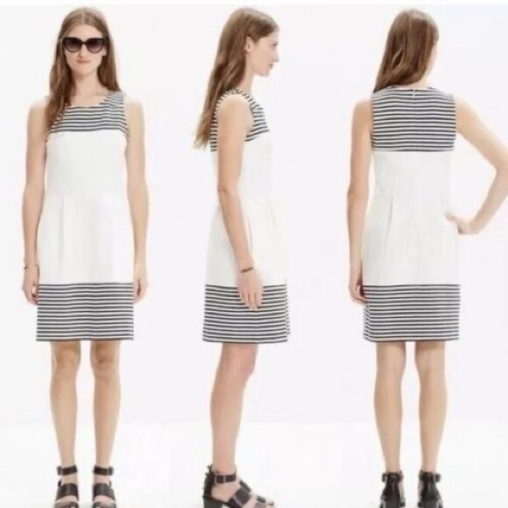 Madewell sleeveless striped colorblock mini dress